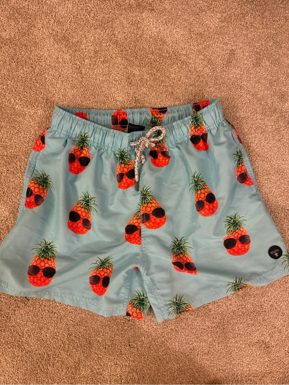 Pineapple-Print Men's Swim Trunks
